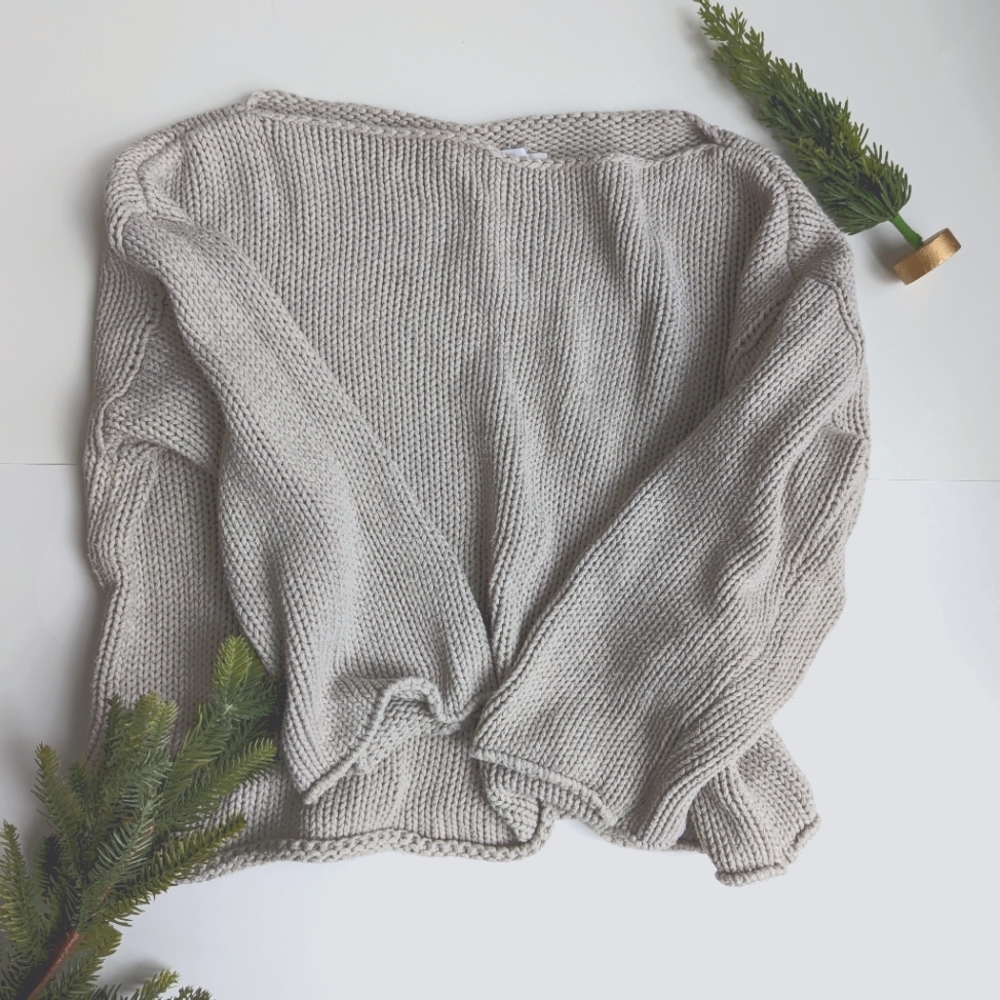 DKNY chunky knit crop sweater